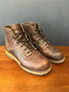 Men's Brown Leather Lace-Up Work Boots by ORIGIN made in USA Size 10EE